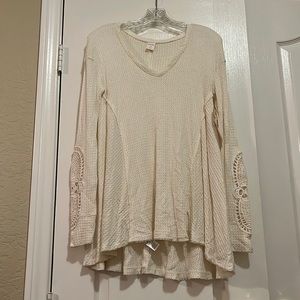 Wild Pearl Long Sleeve Cream Top